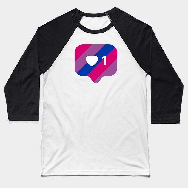 Instagram Heart Notification - Bisexual Flag Baseball T-Shirt by socialdilemma